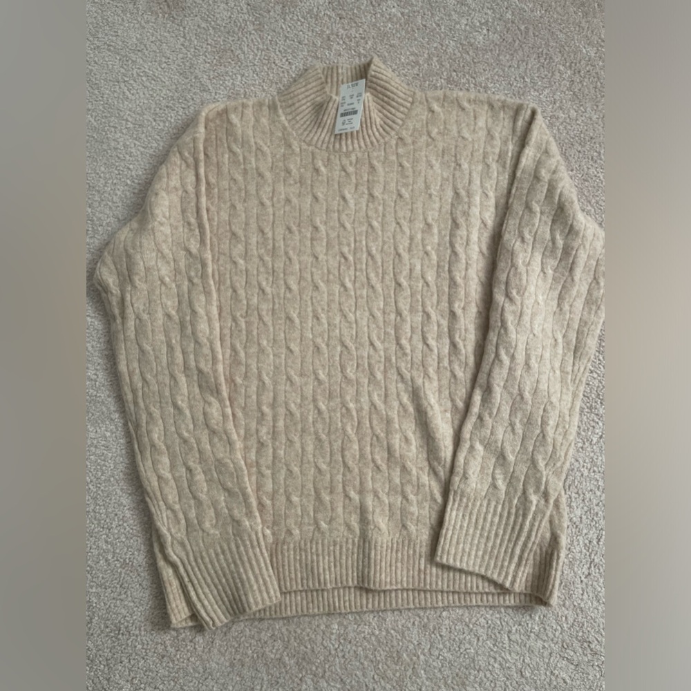 J.Crew Factory Cable Knit Mock Neck Sweater NWT
